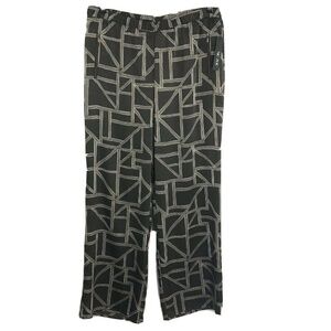 NIC+ZOE Pants Brown Tan Geometric NWT Exposed Zipper